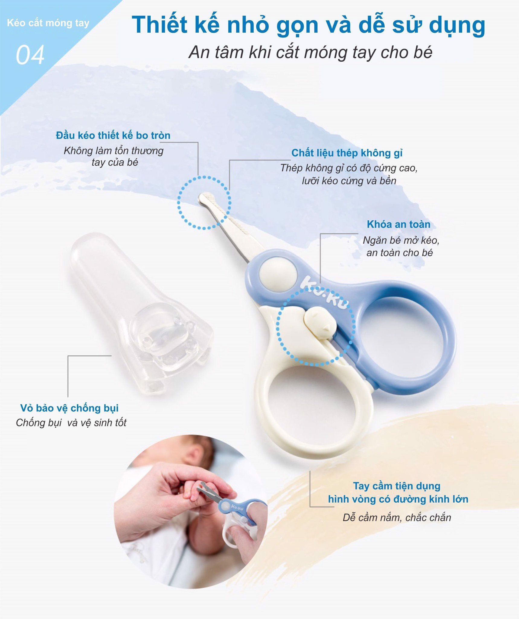 Kéo cắt móng tay nhỏ gọn, an toàn