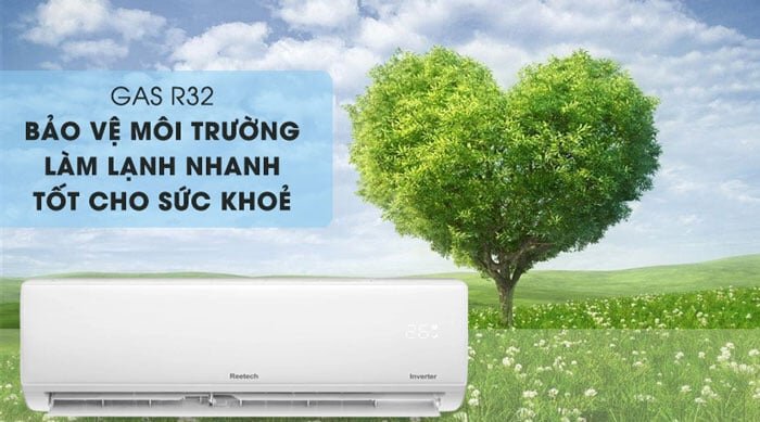 máy lạnh Reetech RTV18-TC-BI/RCV18-TC-BI sử dụng gas R32 thân thiện với môi trường