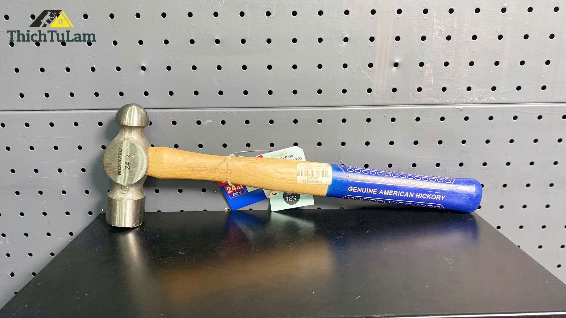 Búa cán gỗ đầu bi 2 chức năng 24oz Workpro W041030