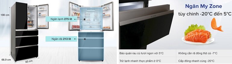 Thiết kế tủ lạnh Aqua AQR-IG686AM sang trọng, thanh lịch