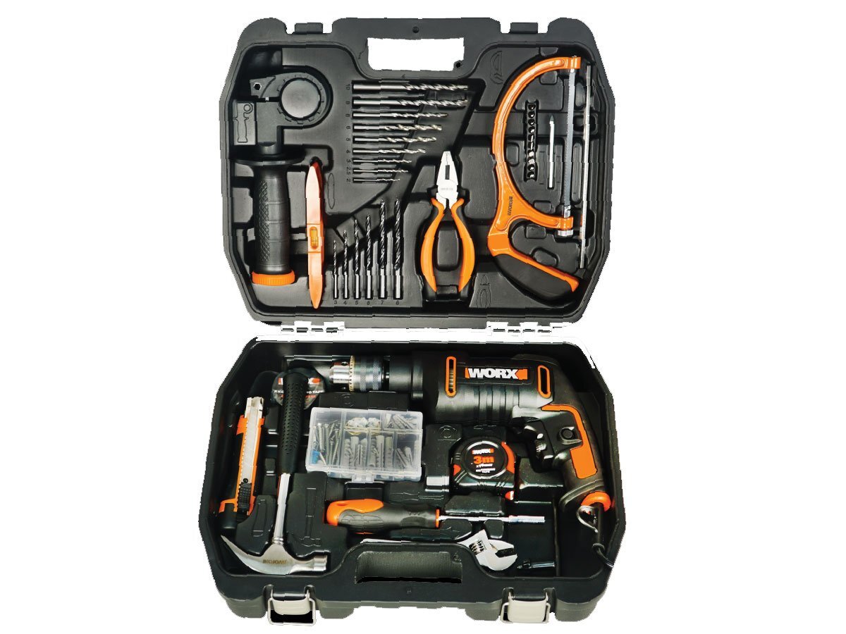 Máy khoan Worx Orange WX317.3 và các phụ kiện đi kèm