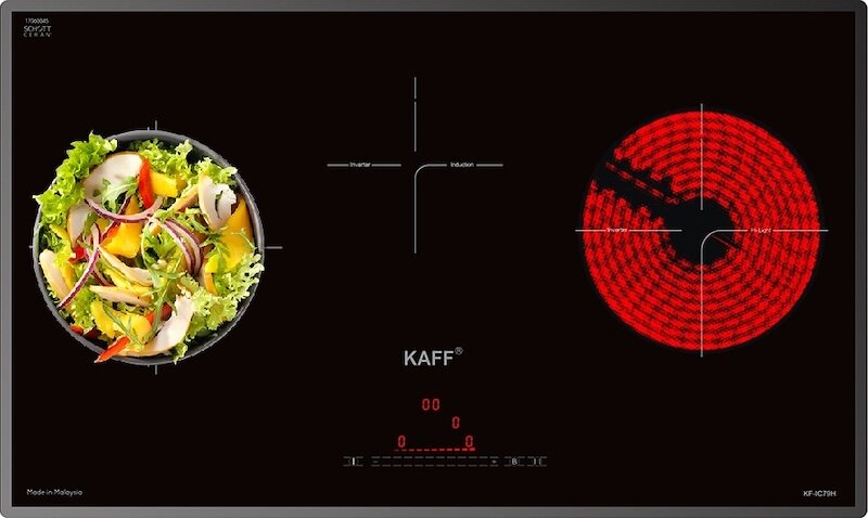 Bếp từ hồng ngoại âm 3 vùng nấu Kaff KF-IC79H được trang bị nhiều tính năng an toàn tiên tiến