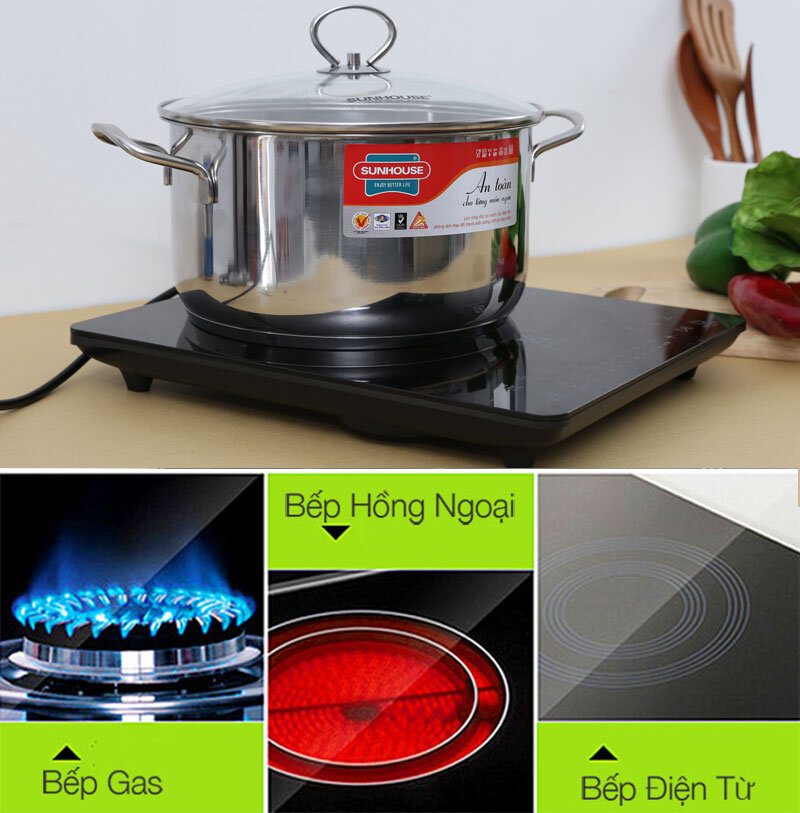 Nồi inox 3 đáy 24 cm Sunhouse SHG24124 Nồi inox 3 đáy 24 cm Sunhouse SHG24124