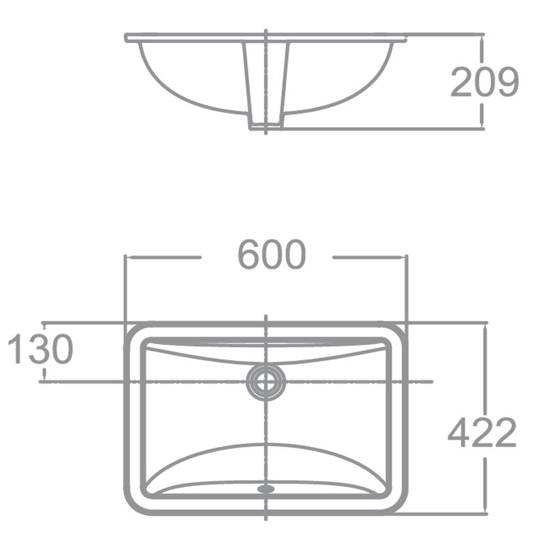 Bản vẽ kỹ thuật chậu rửa mặt lavabo âm bàn Activa American Standard TI-0459-WT