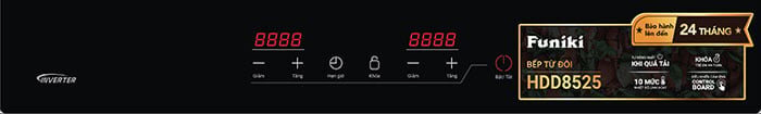 Bếp từ âm Funiki HDD8525 sử dụng bảng điều khiển cảm ứng hiện đại