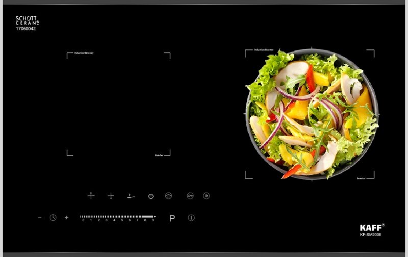 bếp từ âm 2 vùng nấu Domino Kaff KF-SM200II có 9 mức công suất