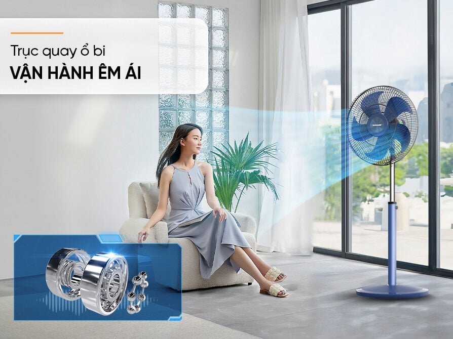 Quạt cây Sunhouse SHD7352 vận hành bền bỉ, êm ái