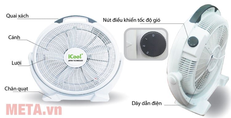 Cấu tạo Quạt để sàn Icool IC 138 Quạt để sàn Icool