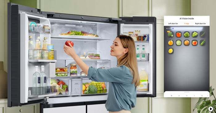 Tủ lạnh Samsung Inverter 636 lít Multi Door Bespoke RF65DB990012SV có chức năng quản lý thực phẩm thông minh Tủ lạnh Samsung Inverter 636 lít Multi Door Bespoke RF65DB990012SV có chức năng quản lý thực phẩm thông minh