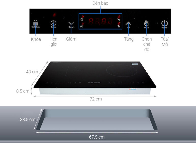 Bếp đôi Sunhouse SHB9105MT