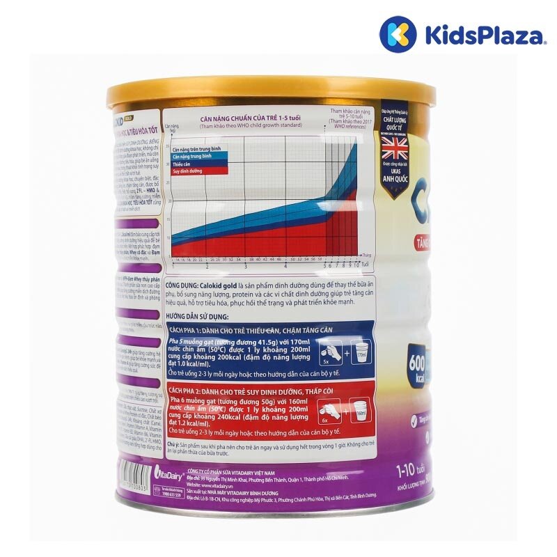 Sữa Calokid 900g cho bé 1-10 tuổi cách pha