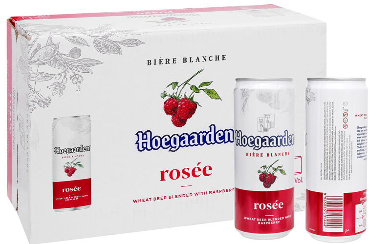 Thiết kế bia Hoegaarden Rosée - thùng 24, lon 330ml