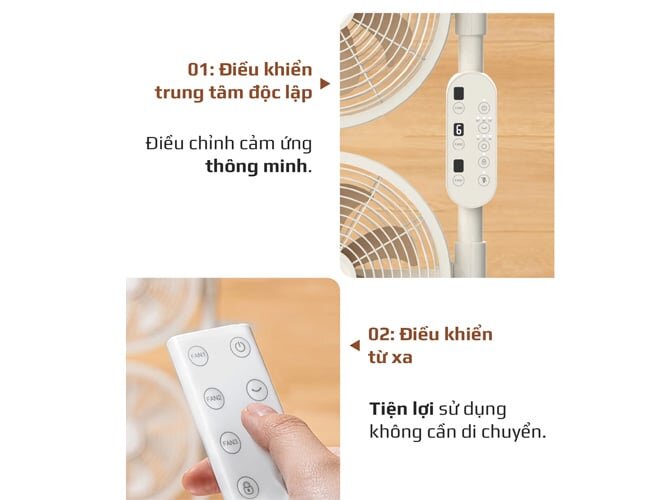 Thiết kế bảng điều khiển trung tâm, điều chỉnh dễ dàng Quạt đứng Olivo CF1 Pro
