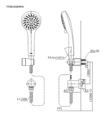 Bát sen tắm massage TOTO TTSR105EMFU