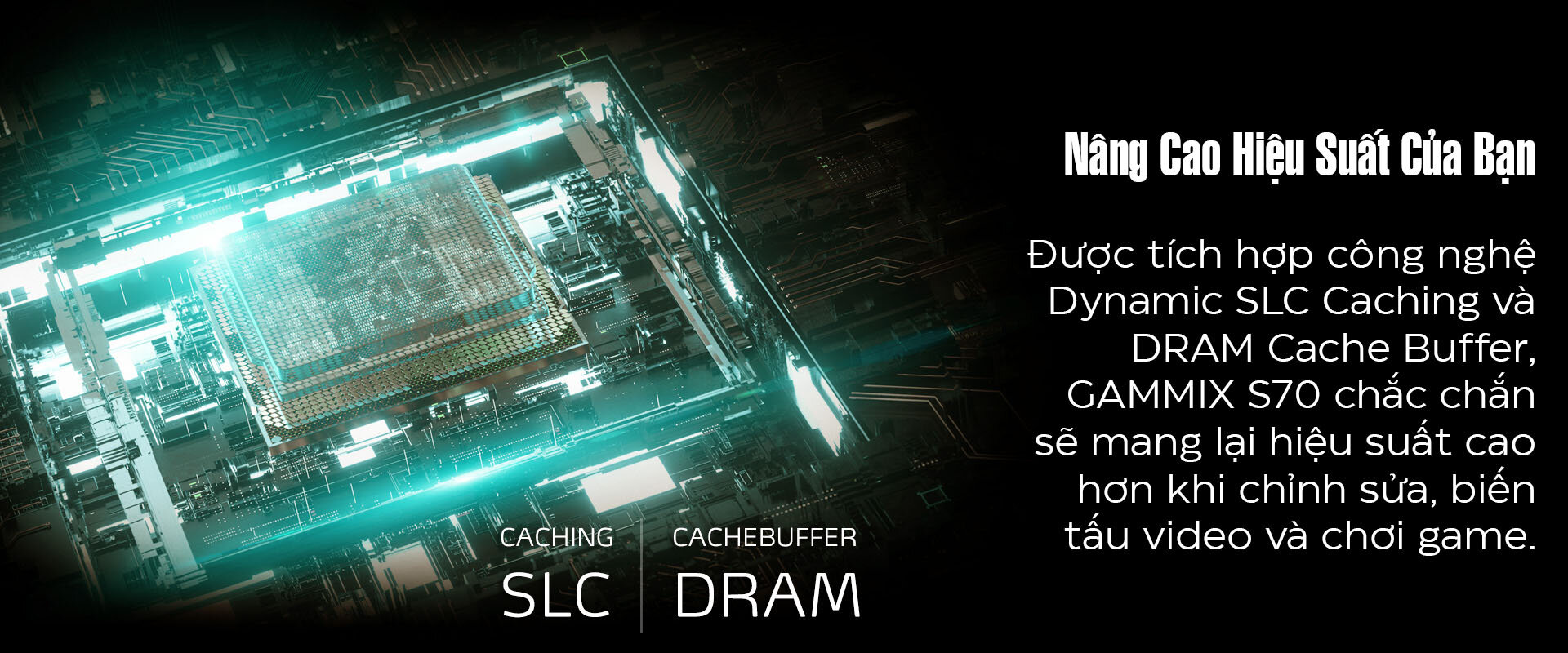 Ổ cứng SSD Adata XPG GAMMIX S70 BLADE M.2 2280 PCIe NVMe Gen 4x4 (Đọc 7400MB/s - Ghi 6300MB/s)-(AGAMMIX S70B-512G-CS) 