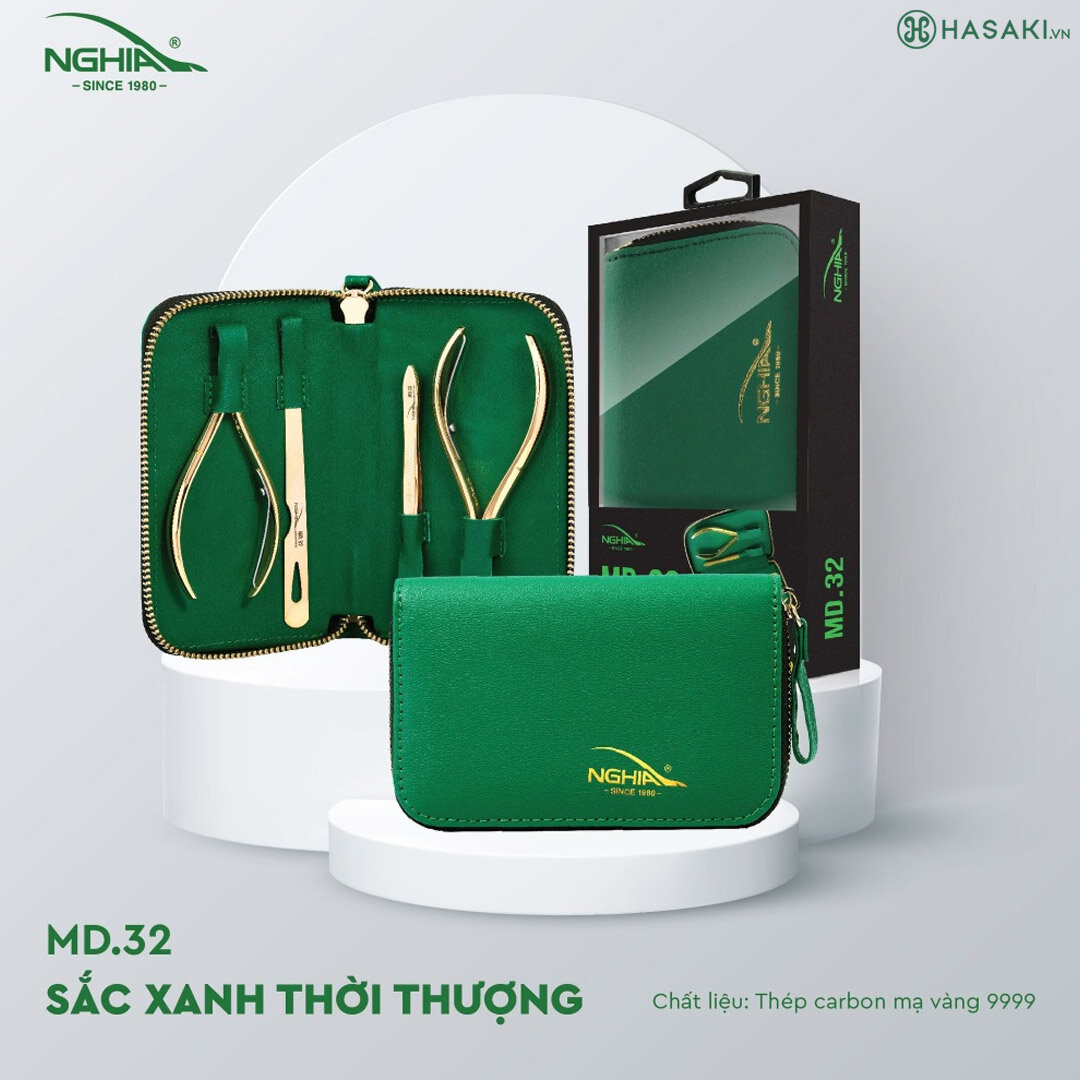 Sản phẩm Bộ 4 Món Chăm Sóc Móng Kềm Nghĩa Mạ Vàng MD.32 (Xanh) hiện đã có mặt tại Hasaki