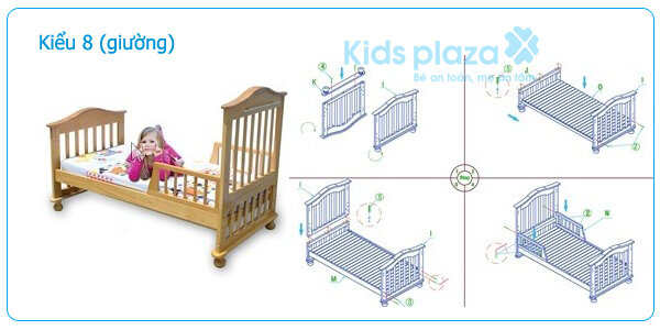  Giường cũi trẻ em Nobita 9 kiểu lắp ráp