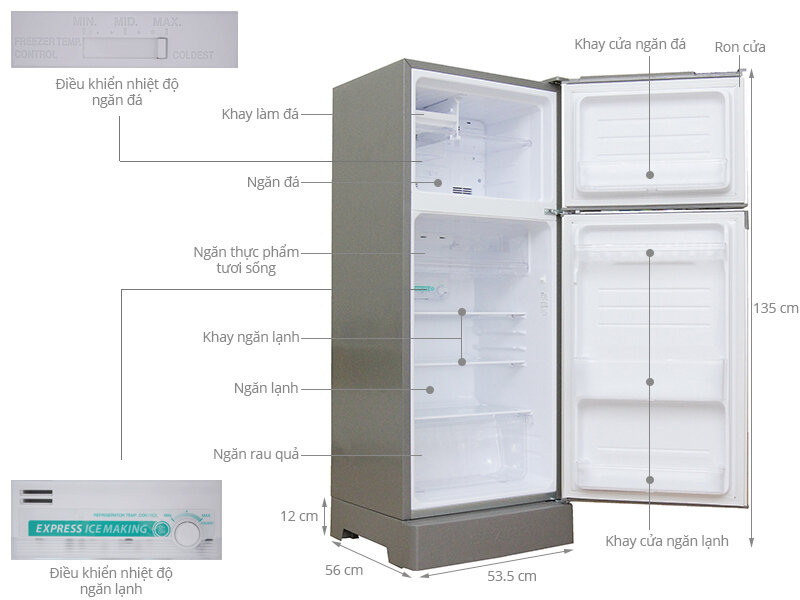 Tủ lạnh Sharp 180 lít SJ-197P