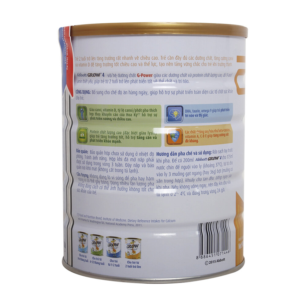  Sữa Abbott Grow 4 hương Vani 900g (