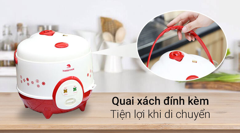 Nồi cơm điện Happycook 1.2 lít HC-120 Đỏ