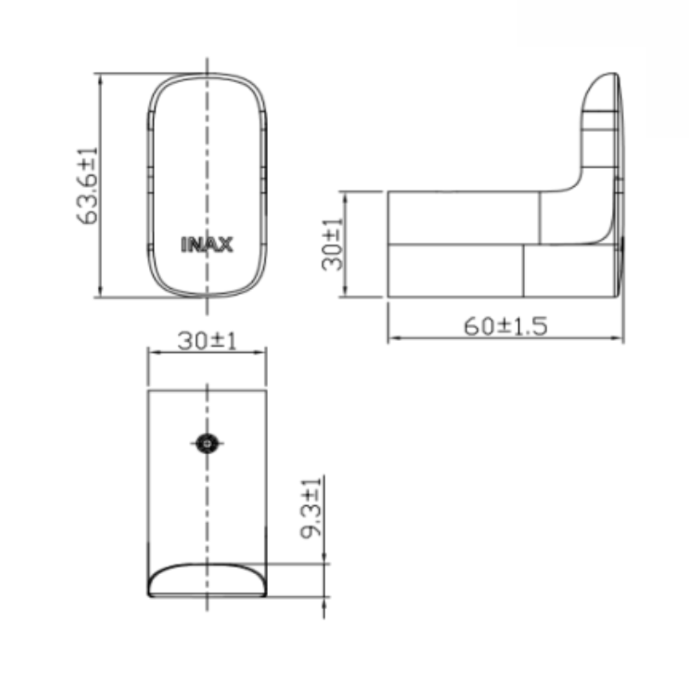Bản vẽ kỹ thuật móc áo INAX KFS-941V