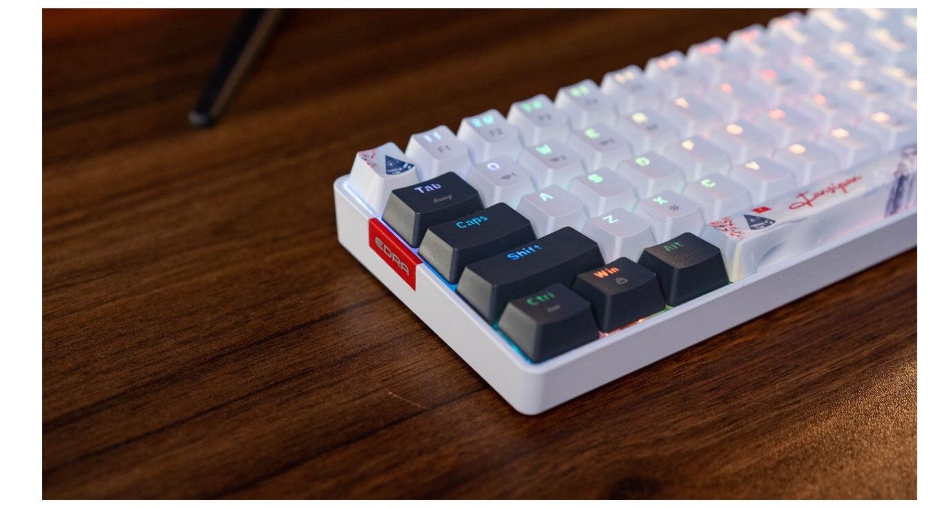 Bàn phím cơ không dây Edra EK361W Snow Brown Switch (White-Gray) 6