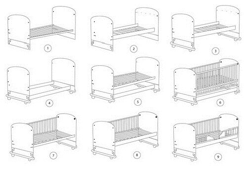  Giường cũi Teddy nội địa màu gỗ 80 x 145