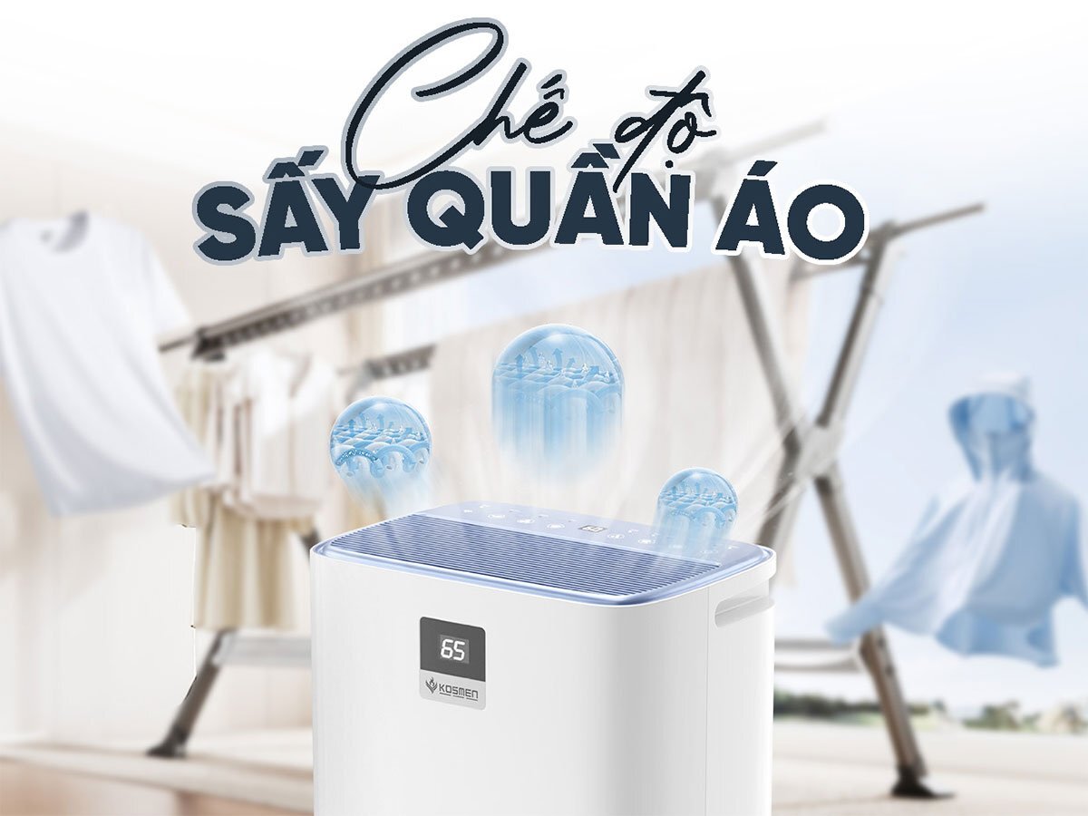 Máy hút ẩm Kosmen hỗ trợ sấy quần áo Máy hút ẩm Kosmen