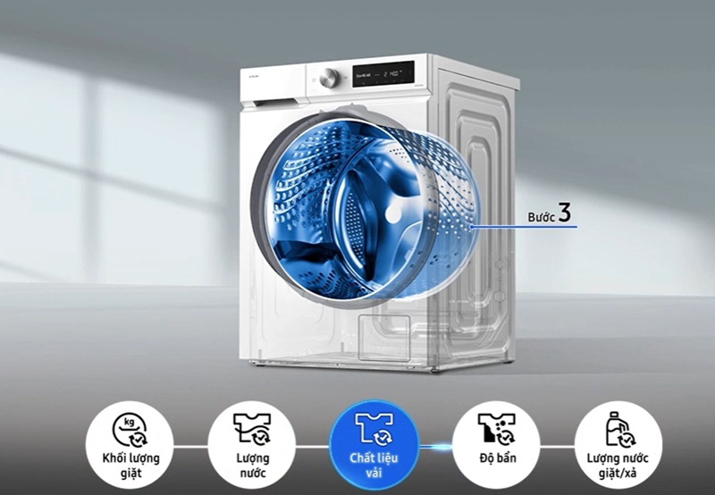 Máy giặt sấy Samsung inverter 12Kg Bespoke AI WD12DB7B85GBSV 4 Máy giặt sấy Samsung Bespoke AI WD12DB7B85GBSV