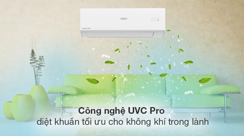 Điều hòa Aqua Inverter 12500 BTU 1 chiều AQA-RUV13RB2 diệt khuẩn