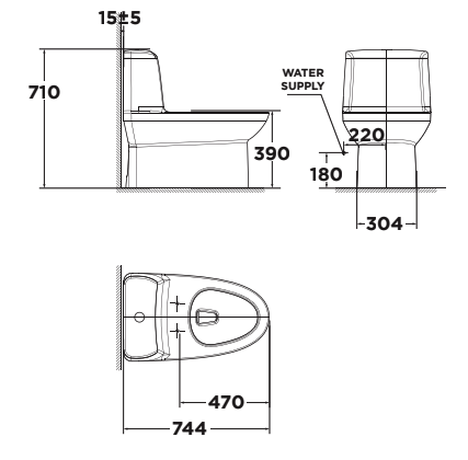 Bản vẽ kỹ thuật bồn cầu 1 khối American Standard Mianlo WP-1830