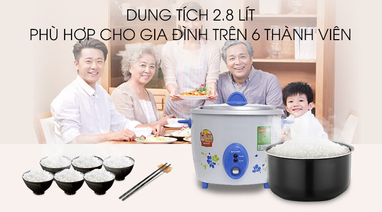 Nồi cơm điện Sharp 2.8 lít KSH-D28V Nồi cơm điện Sharp 2.8 lít KSH-D28V