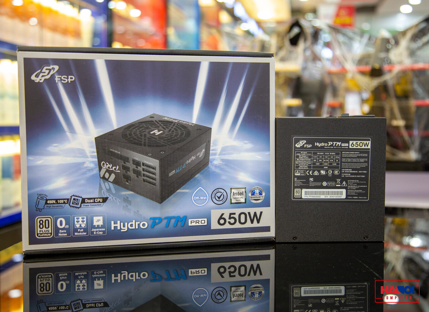 Nguồn FSP Power Supply HYDRO PTM PRO HPT2-650M  Active PFC (80 Plus Platinum/Full Modular /Màu Đen) 