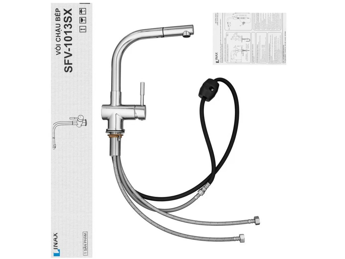 Vòi bếp Inax thiết kế đầu vòi rút ra được Vòi bếp Inax