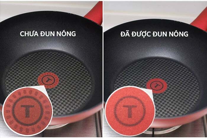 Vòng đỏ báo nhiệt Chảo chống dính