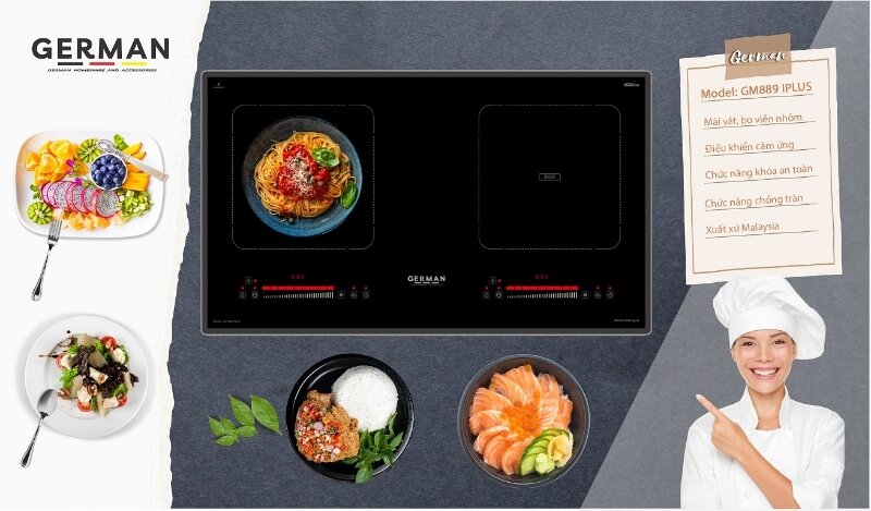Bếp từ đôi German GM 889iPlus