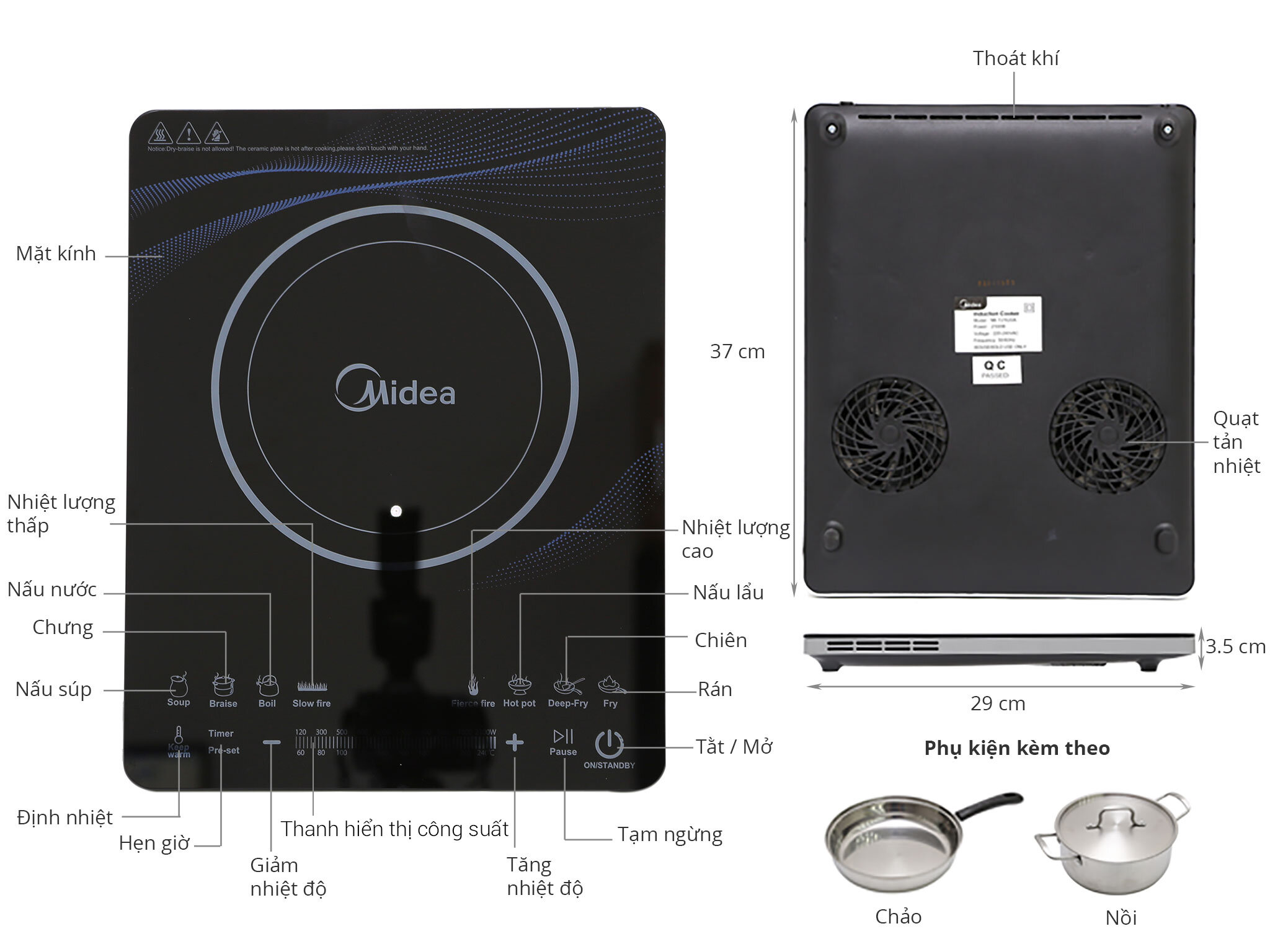 Bếp từ Midea MI-T2112DA Bếp từ Midea MI-T2112DA