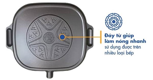 Đáy từ đáp ứng nhiều loại bếp