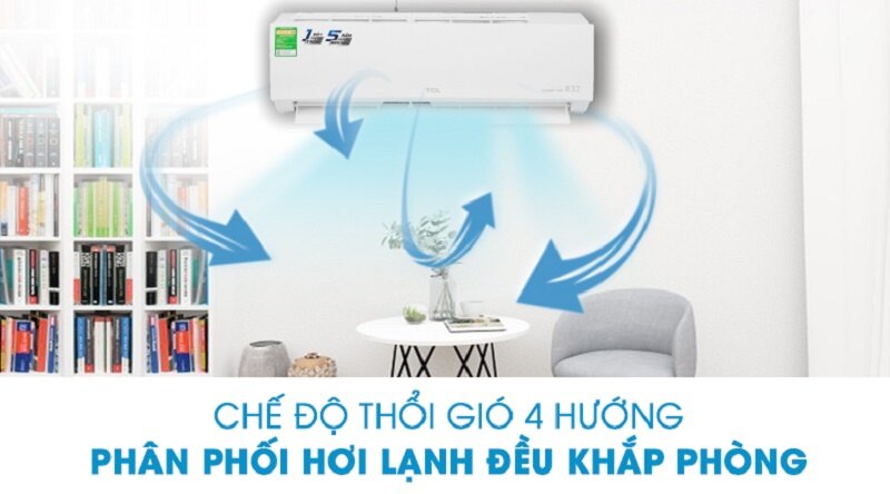 Điều hòa TCL 13000 BTU 1 chiều Inverter TAC-13CSD/XA66 đảo gió 4 chiều