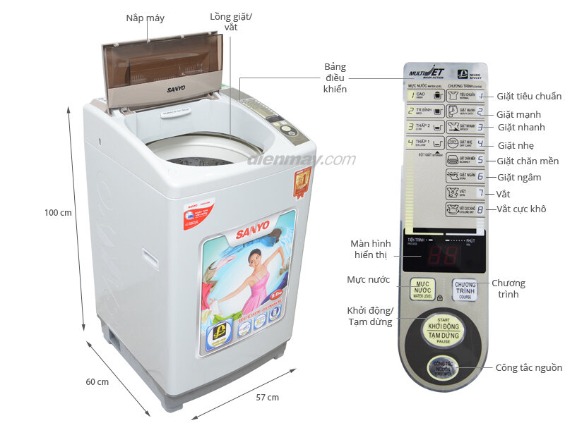 Máy giặt Sanyo ASW-S80KT 8kg
