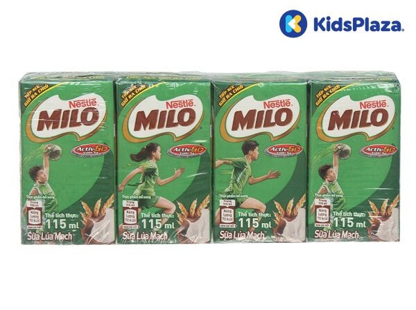 Lốc 4 hộp sữa Milo 115ml cho bé từ 6 tuổi trở lên