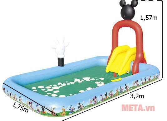 Bể phao liên hoàn trượt Mickey Bestway 91016