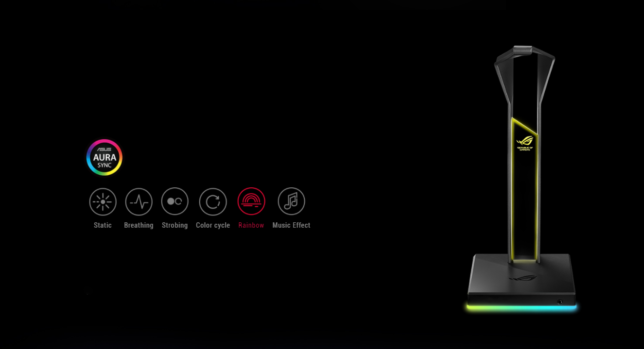 Giá treo tai nghe Asus ROG Throne tích hợp led RGB Aura Sync cao cấp