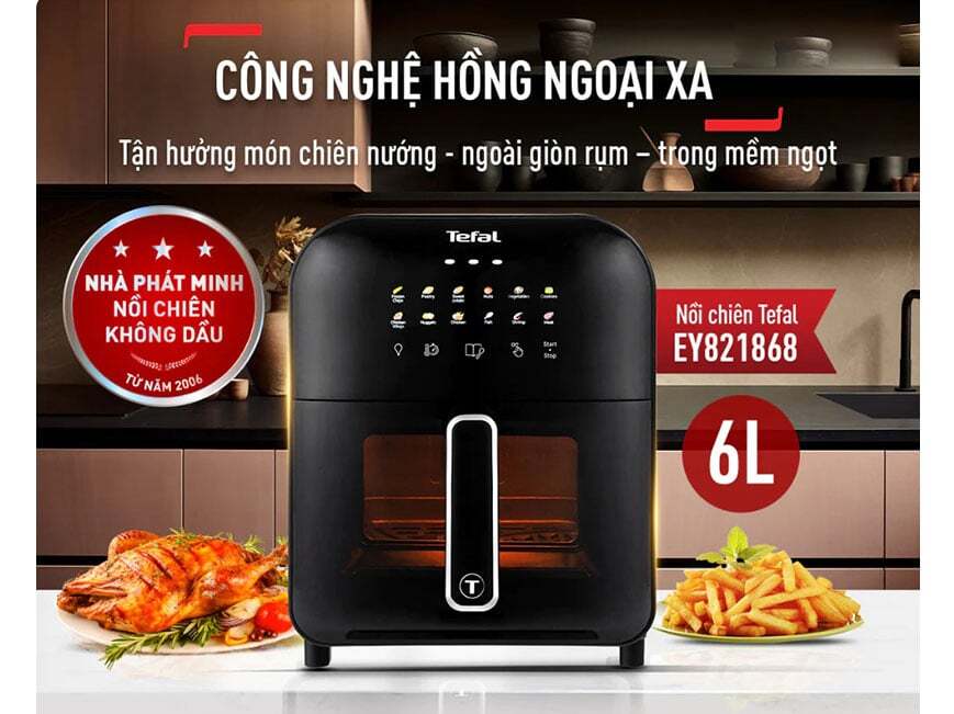 Nồi chiên không dầu áp dụng công nghệ hồng ngoại xa Nồi chiên không dầu