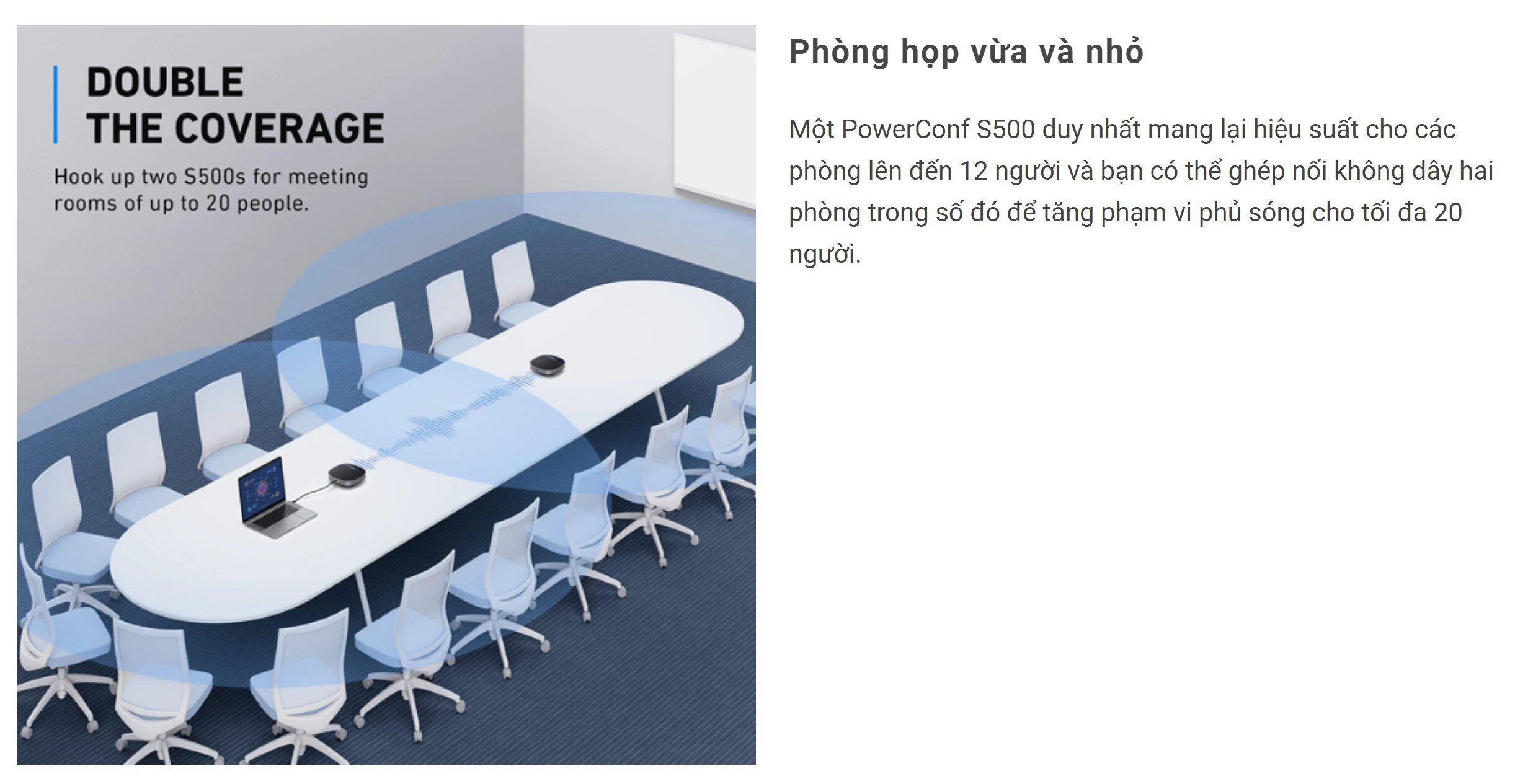 Loa hội nghị không dây Anker PowerConf S500 - A3305 - Màu đen