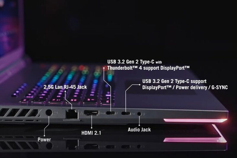 ASUS ROG Strix G18 G814JU-N6143W đa dạng cổng kết nối
