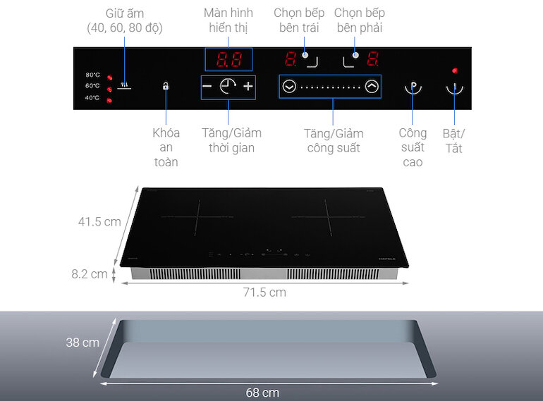 Bếp từ âm 2 vùng nấu Hafele HC-I2712A