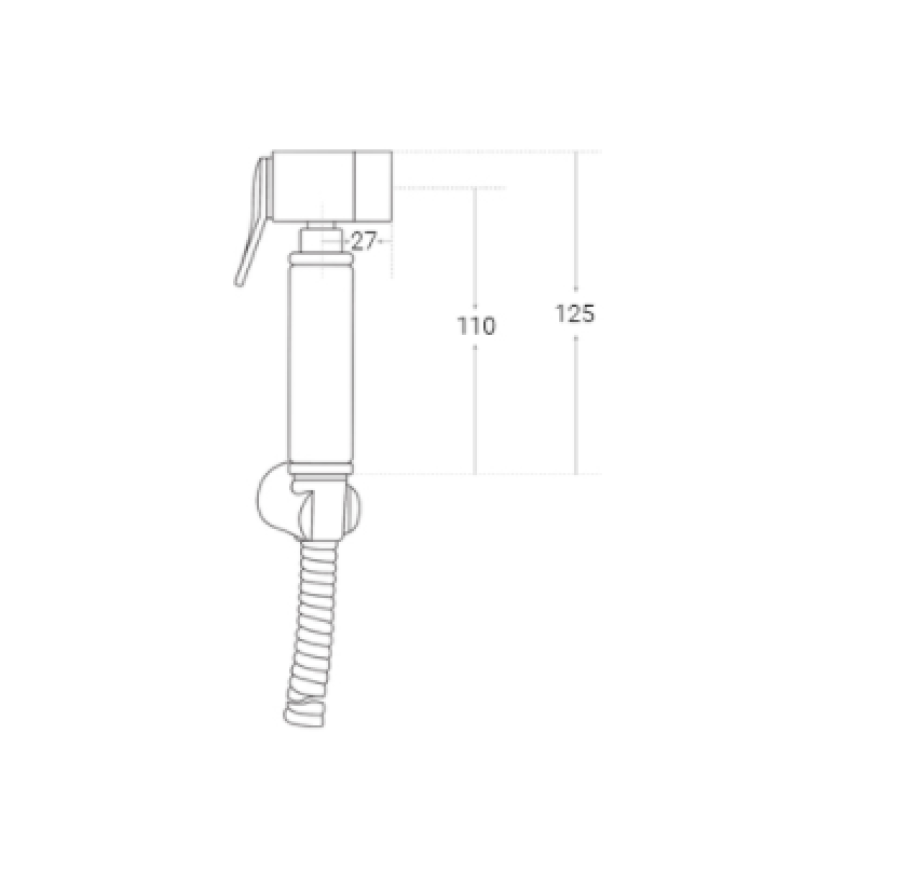 Bản vẽ kỹ thuật vòi xịt toilet bằng đồng GCK22N
