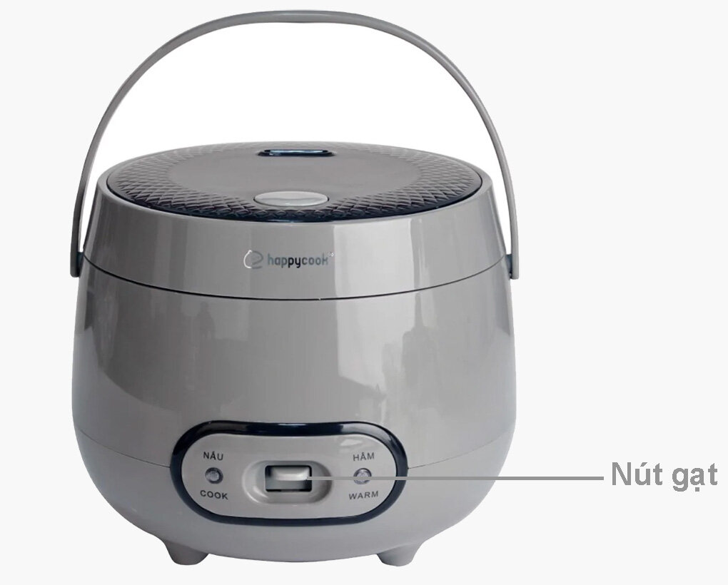 Nồi cơm điện Happy Cook HCJ-120G trang bị nút gạt dễ sử dụng