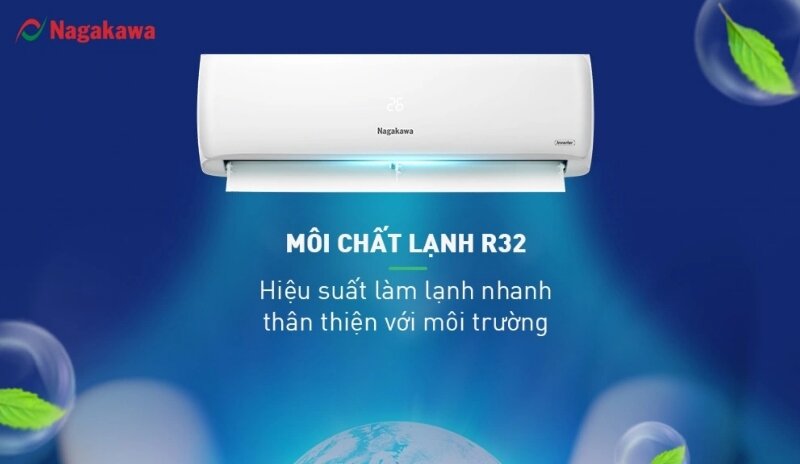 Điều hòa Nagakawa 12000 BTU 1 chiều inverter NIS-C12R2H08 môi chất lạnh